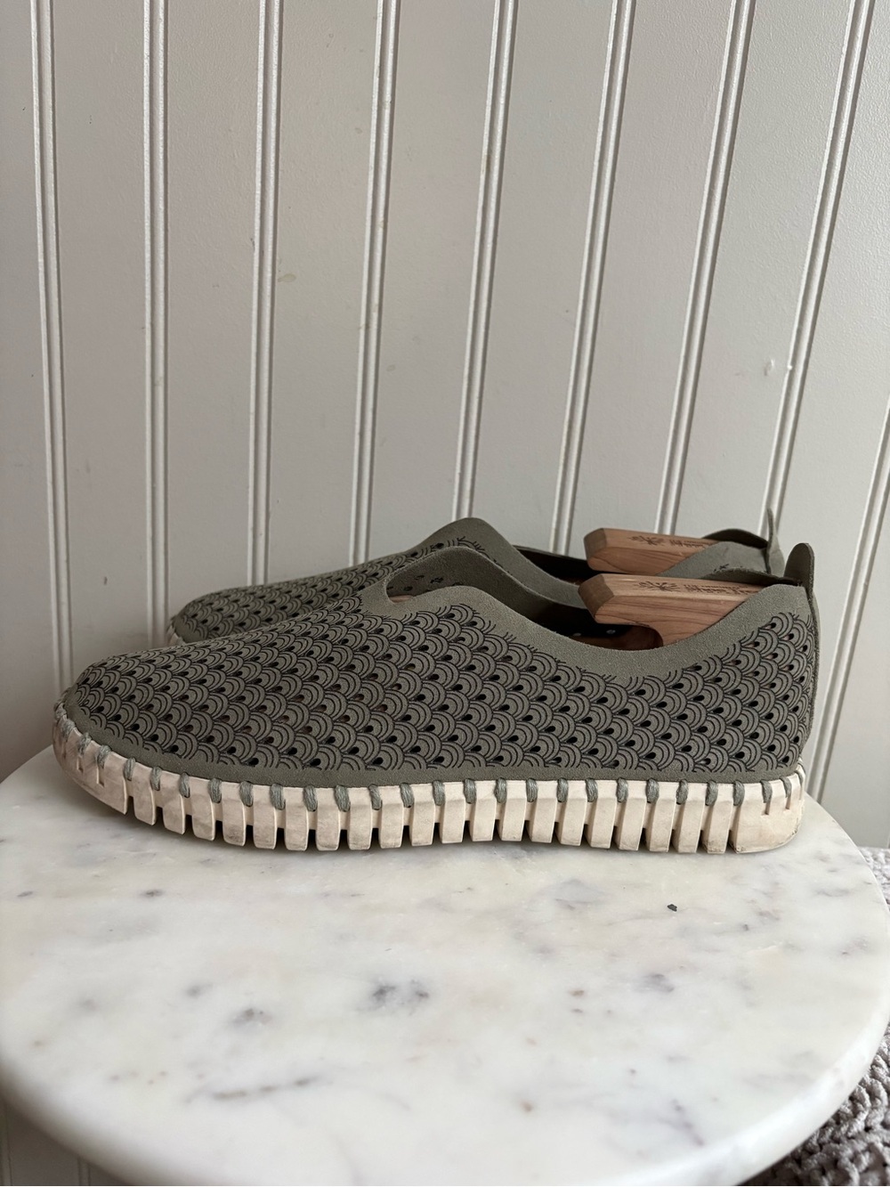 Ilse Jacobsen Tulip 139 Perforated Shoes Women’s 10 Olive Gray Summer Casual EUC - Picture 4 of 14